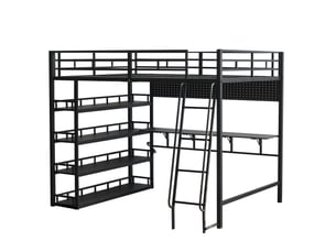 Lit mezzanine 140x200 cm <strong></strong>  <strong></strong> coloris noir