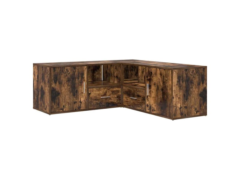  Armoire d'angle, armoire de rangement chêne fumé 200x40x45 cm bois d'ingénierie  - Conforama E