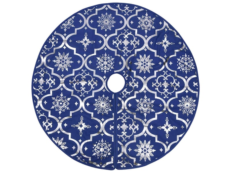  Jupe de sapin de noël de luxe avec chaussette bleu 122 cm tissu  - Conforama C