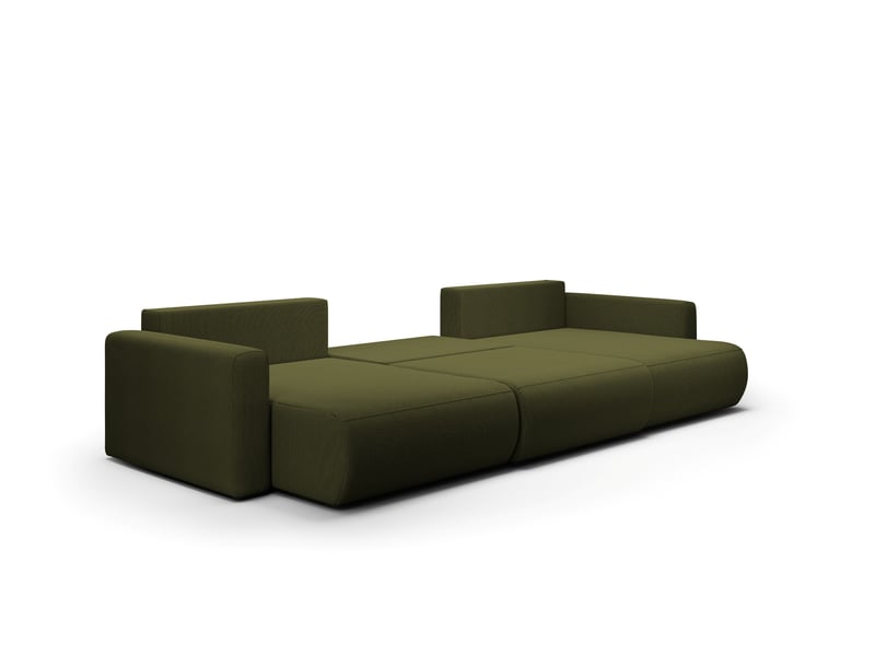  Canapé d'angle convertible 5 places welly u vert olive  - Conforama C