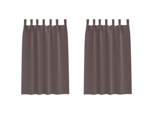 Lot de 2 rideaux occultants, rideaux black-out avec anneaux marron foncé 175 x 140 cm cf44699