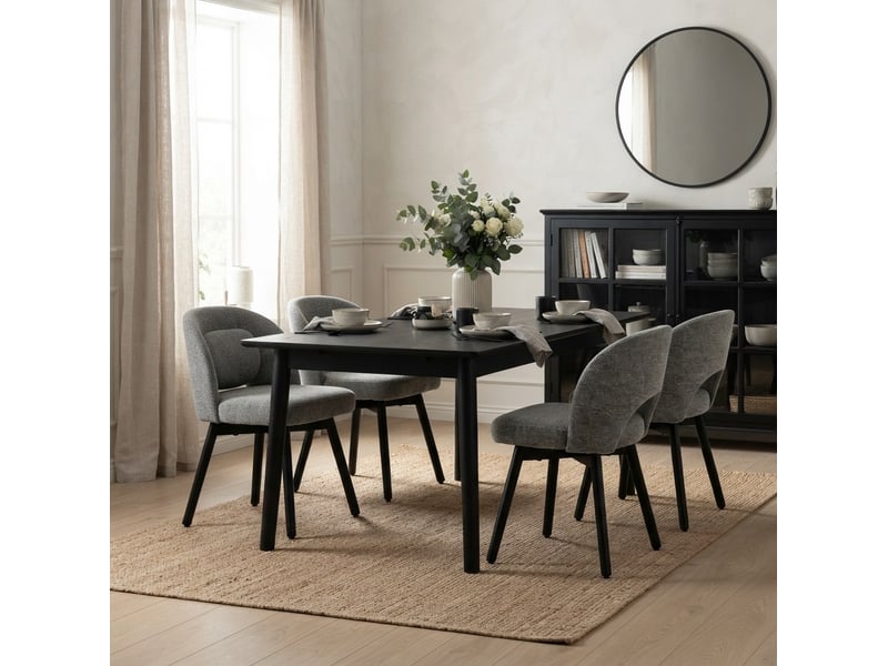  Lot de 2 chaises de salle à manger pivotantes 360° en velours gris 50.5x47x77.5 cm  - Conforama R