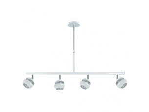 Fabrilamp beethoven, suspension, moderne, 4 x gu10, blancargenté, 44-68 x 80 x 12 cm