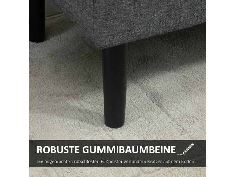  Banc coffre gris foncé aspect lin, rembourré, charge 130 kg, 116x44x58 cm, entrée et salon  - Conforama E