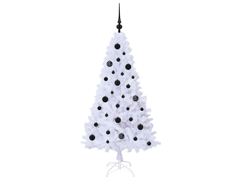  Sapin de noël - arbre de noël artificiel blanc 150 cm pvc et acier  - Conforama D