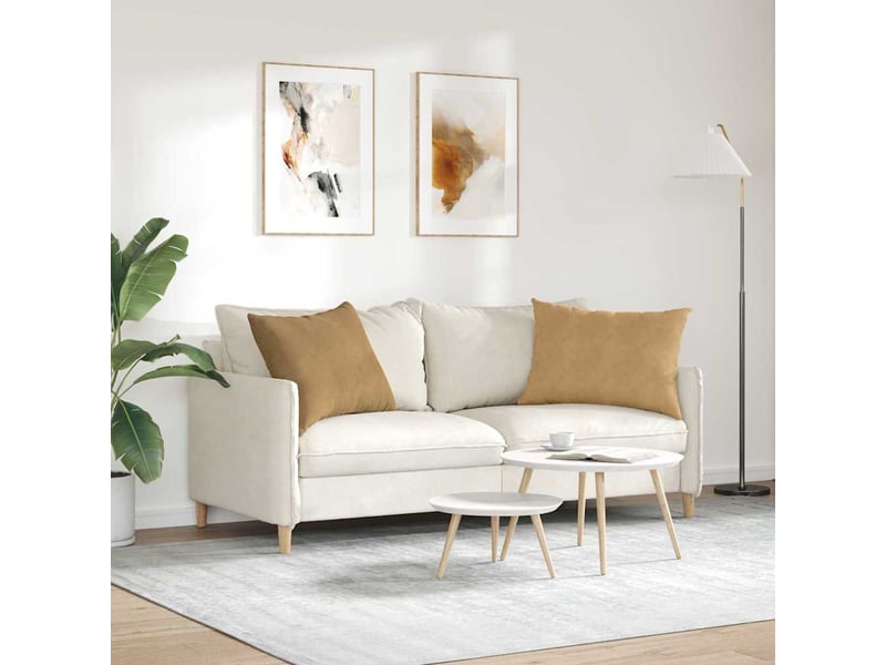 Lot de 2 coussins de canapé, coussins décoratifs marron 70 x 50 cm cf59130 - Conforama D