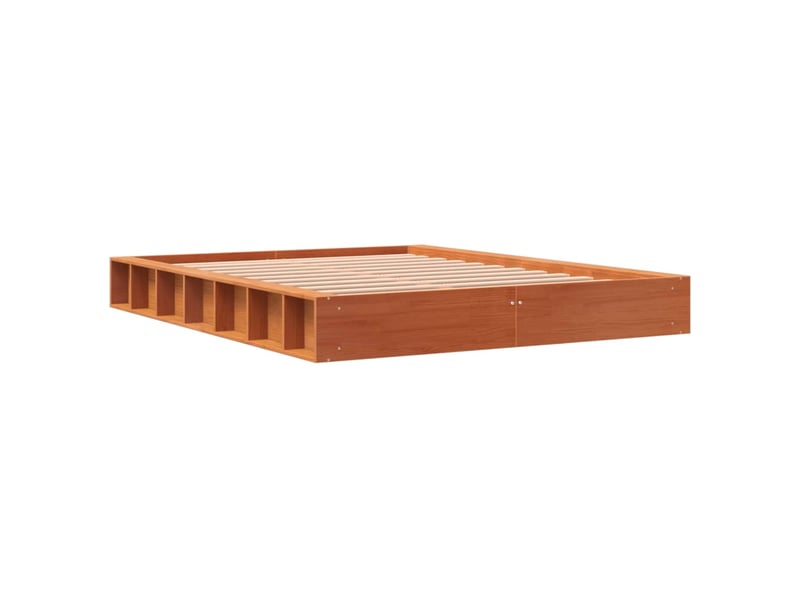  Lit double- lit adulte -  cadre de lit sans matelas  marron 120x200cm bois pin massif  - Conforama B