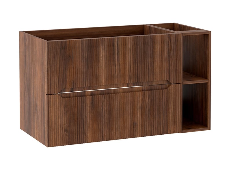 Meuble sous vasque suspendu avec étagère 2t novo l.100 cm effet noyer warmia - Conforama A