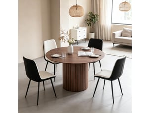 Table à manger ronde 120 cm 4 à 6 personnes evryae