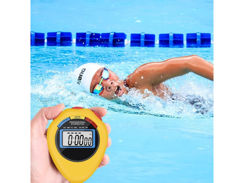  Lot de 12 chronomètres, chronomètres, minuteurs, grand écran avec date, heure et fonction alarme, les entraîneurs de et les arbitres (jaune) none - Conforama D