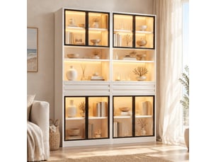 Vitrine coloris blanc HOMVRA - 160 cmx200 cm