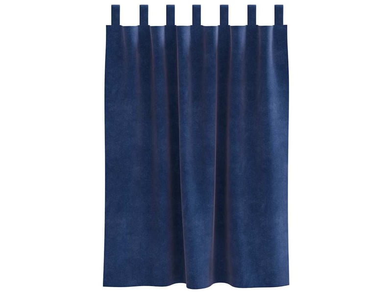  Lot de 2 rideaux, rideaux de fenêtre bleu foncé 140 x 140 cm velours cf43986  - Conforama D