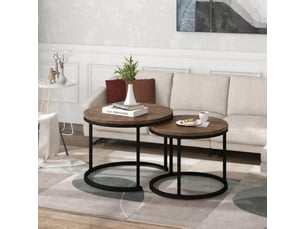 Table basse rond(e) coloris marron <strong></strong> <strong></strong>