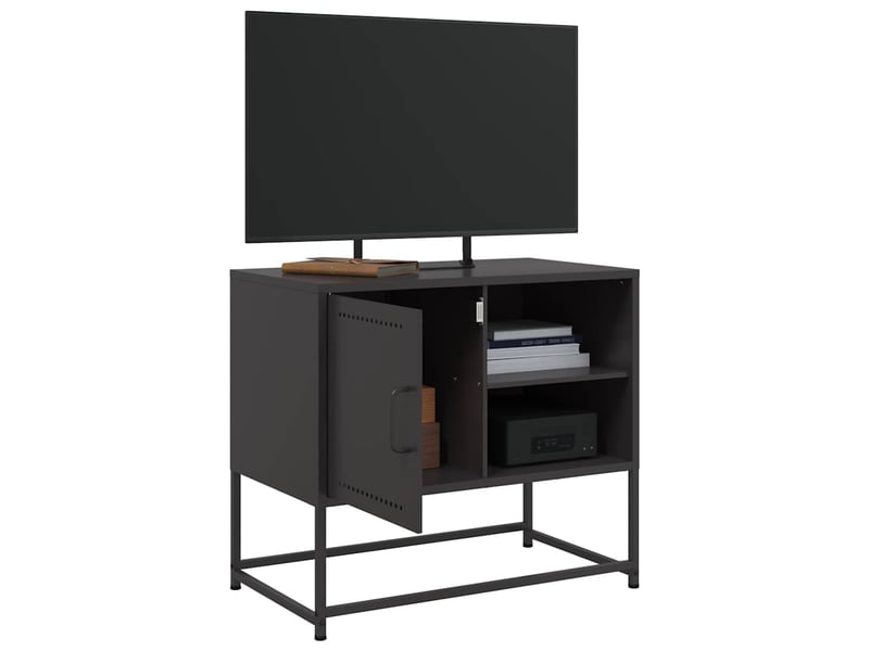  Meuble tv - banc tv - meuble de rangement noir 68x39x60,5 cm acier  - Conforama D
