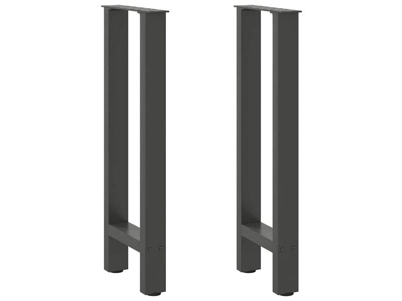  Lot de 2 pieds de console modernes 38 x 73 cm avec niveleurs réglables en acier anthracite 02_0057538  - Conforama A