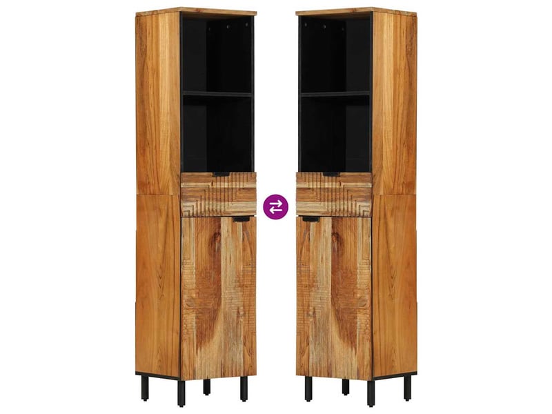  Armoire de salle de bain, cabinet de salle de bain solid acacia wood 38 x 33 x 160 cm cf65126  - Conforama E
