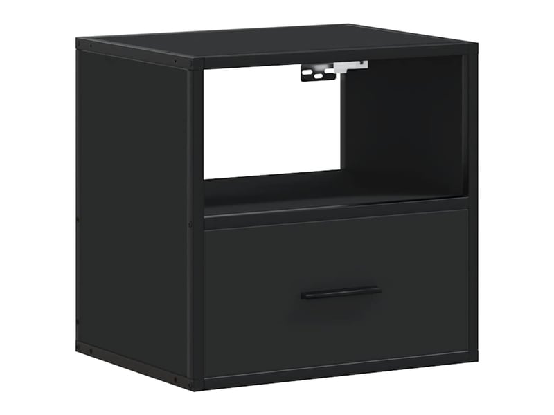  Table de chevet - cabinet de chevet - table de nuit murale noir 40x31x39,5 cm  - Conforama D