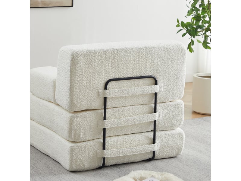 Canapé droit, paire de canapés droits, textile chenille, siège réglable pour intérieur, chambre ou bureau, 4 places, 80 x 90 x 182 cm, beige - Conforama E