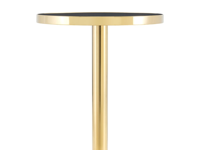 Table d'appoint ronde 60 x 60 x 74 cm – noir et doré – plateau uv et base stable en acier inoxydable - Conforama A