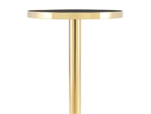 Table d'appoint ronde 60 x 60 x 74 cm – noir et doré – plateau uv et base stable en acier inoxydable