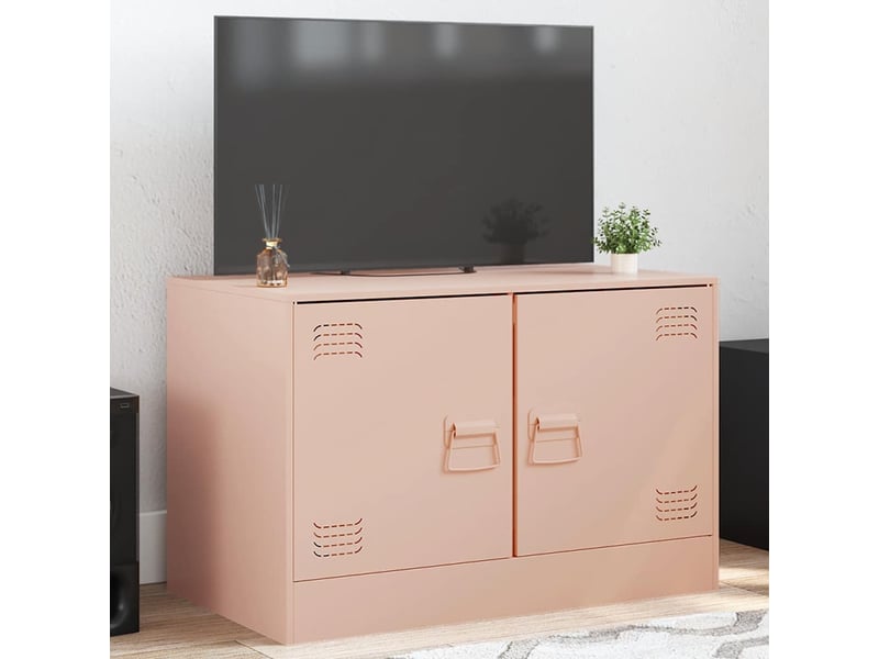  Meuble tv - banc tv - meuble de rangement rose 67x39x44 cm acier  - Conforama B