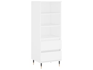 Buffet haut - bahut - meuble de rangement blanc 40x36x110 cm bois d'ingénierie