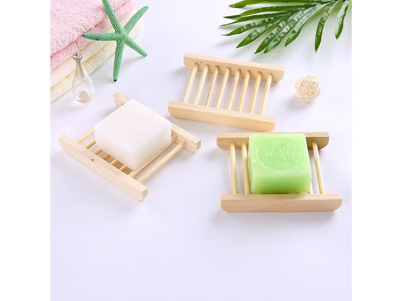  Bambou bois porte savons, 10pcs boîte à savon porte-savon écologique en bois de bambou naturel pour douche salle de bain cuisine éponge 12x1.8x9cm  - Conforama C
