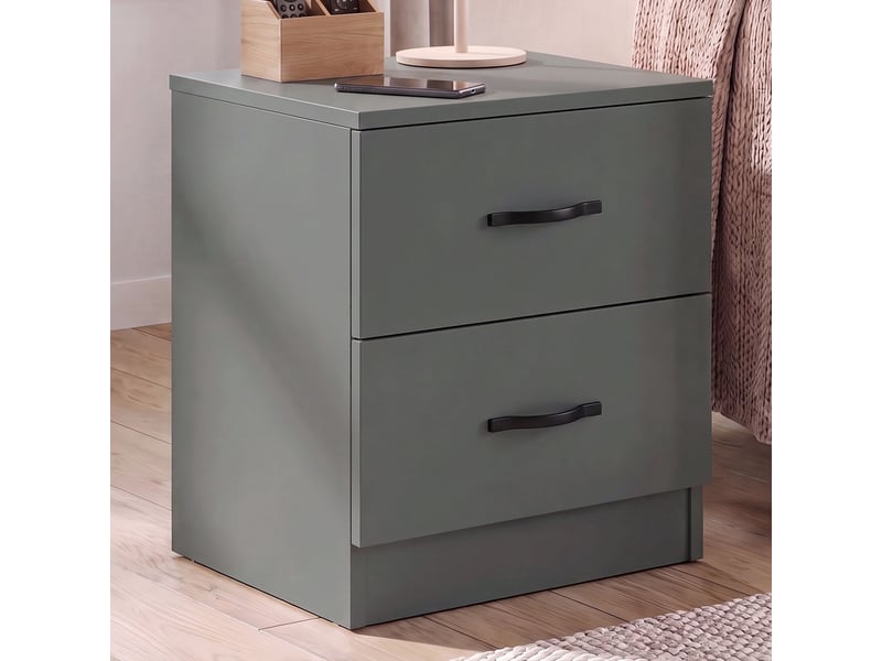  Table de chevet riano, commode de nuit, chambre, rangement, 47x40x36cm, vert, 2 tiroirs 3332037 - Conforama B