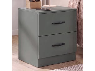 Table de chevet riano, commode de nuit, chambre, rangement, 47x40x36cm, vert, 2 tiroirs