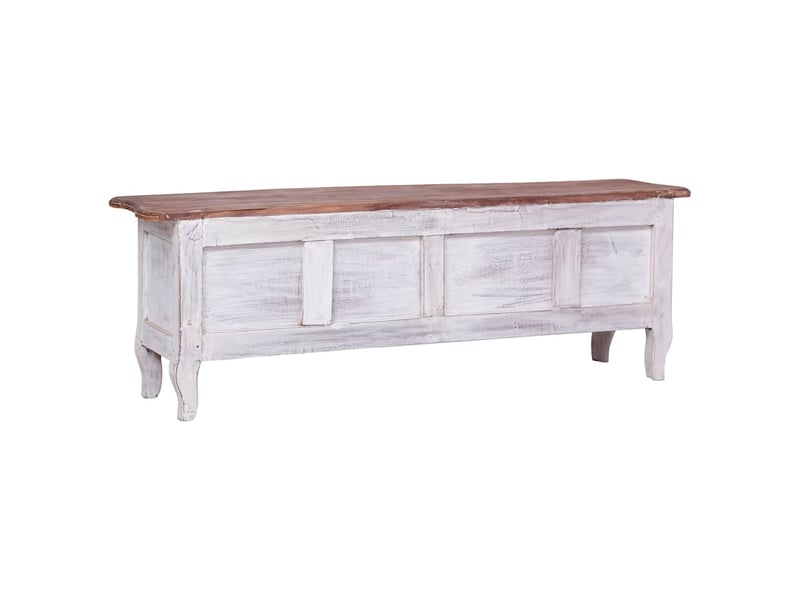  Meuble tv - banc tv - meuble de rangement 120x30x40 cm blanc bois d'acajou massif  - Conforama D
