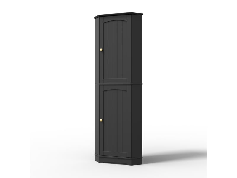 Armoire d’angle avec 2 portes et étagères réglables, 42 x 42 x 166 cm - Conforama D