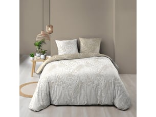 Douceur d'intérieur – housse de couette 260x240 cm – 2 taies 63x63 cm – coton 57 fils – finition pressions – standard 100 oeko-tex