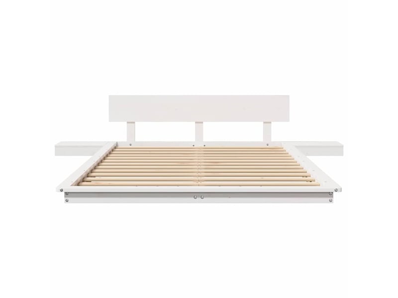 Lit double- lit adulte - cadre de lit blanc 120 x 190 cm bois - Conforama D