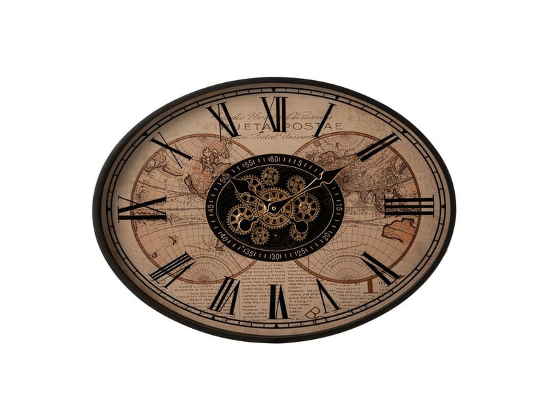  Horloge murale ovale mappemonde sofie 64cm beige  - Conforama A