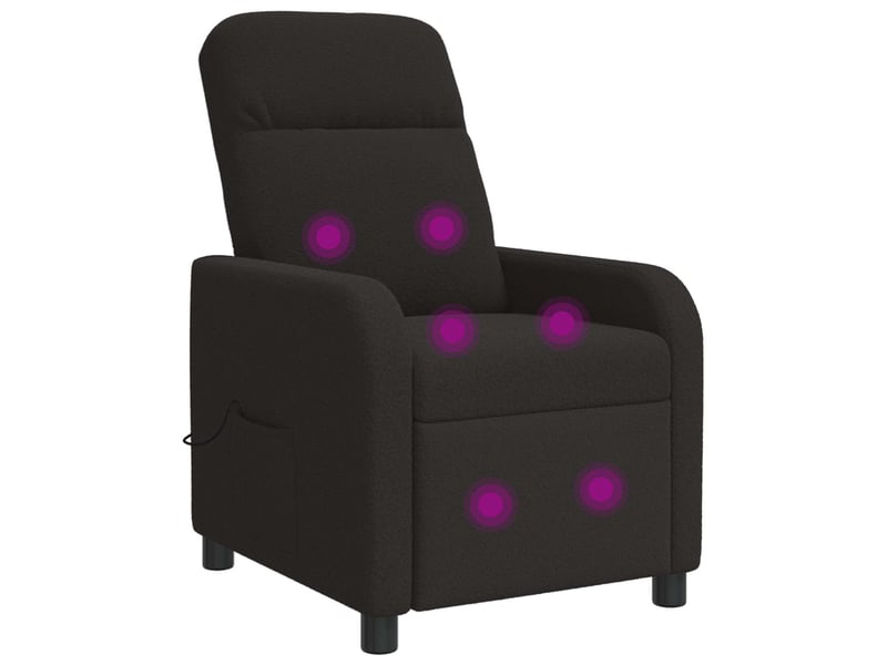  Vidaxl fauteuil de massage inclinable noir bouclé  - Conforama A