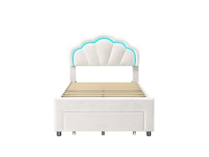 Lit avec rangement 90x200 cm coloris blanc