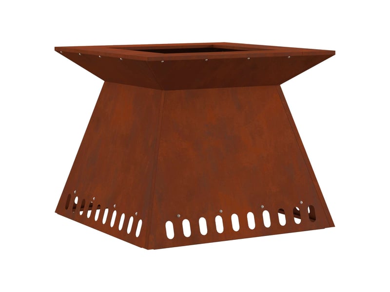  Brasero exterieur, foyer camping rouillé 60x60x50 cm acier patiné  - Conforama A