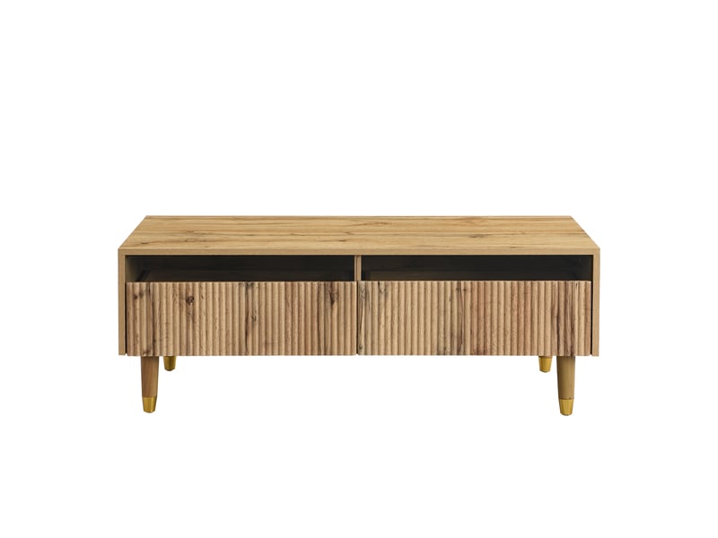 Table basse avec led 110 x 50 cm en mdf couleur bois - Conforama D