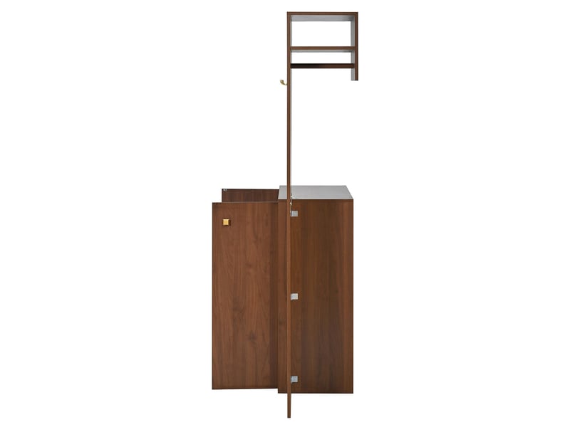 Vestiaire compact moderne rangement armoire à chaussures crochets vêtements tringle entrée fixation murale  - Conforama D
