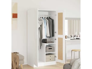 Garde-robe chambre, armoire de rangement blanc 82,5x51,5x180 cm bois d’ingénierie