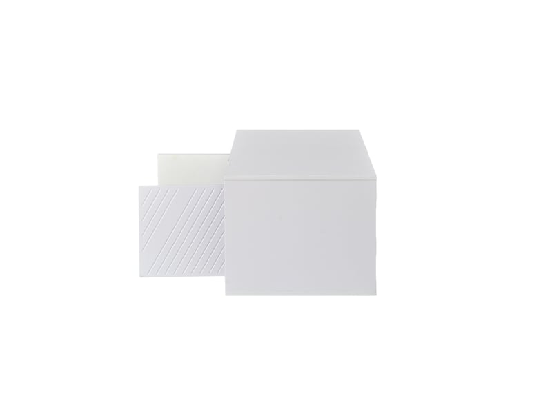  Table basse led avec 2 portes et niches semi-ouvertes, en panneau de particules blanc, pour salon, 100 × 50 × 41 cm  - Conforama E