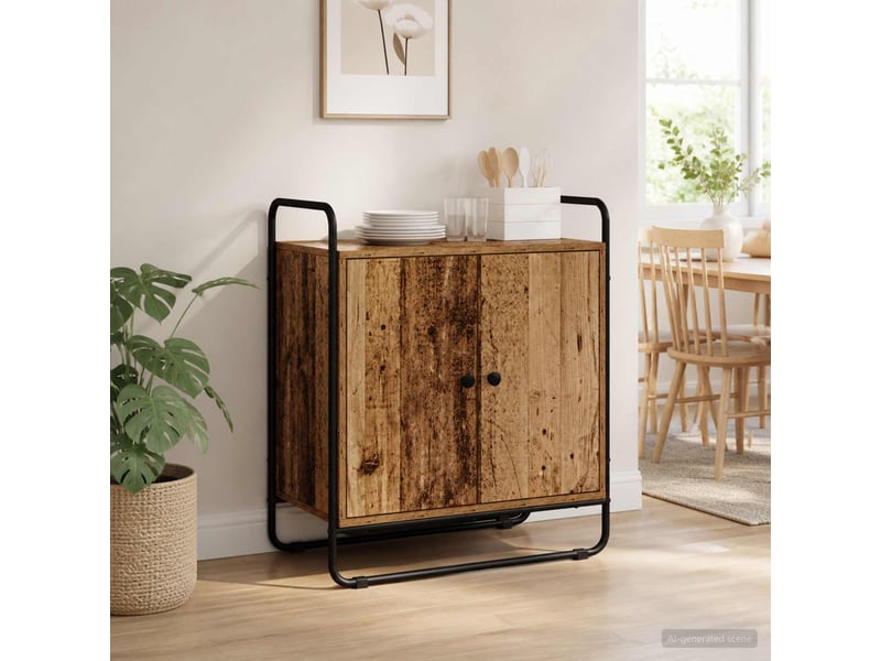  Buffet salon, buffet de rangement bois ancien 68x35x75 cm bois d'ingénierie shl3449  - Conforama B