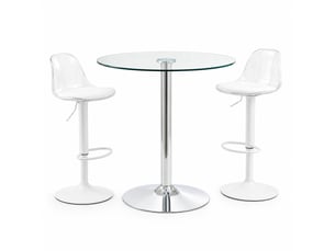 Ensemble table rond(e)  0 chaise(s) 2 tabouret(s) inclu(s) STILVORA  