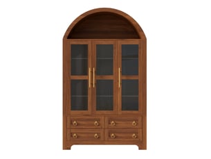 Vitrine coloris bois foncé <strong>BIQZUYA</strong> <strong></strong> - 110 cmx185 cm