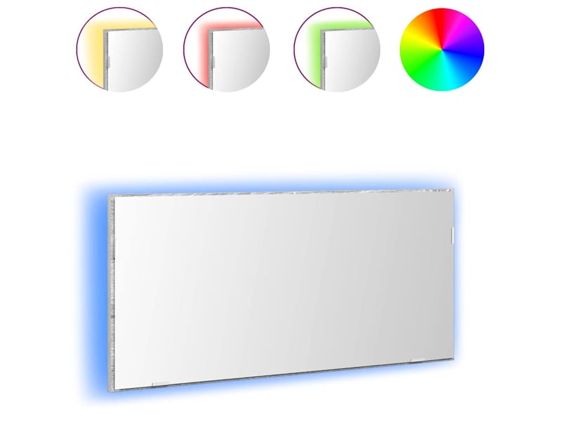  Miroir, miroir décoratif sonoma gris clair 80 x 37 cm verre et bois ingénierie cf62924  - Conforama C