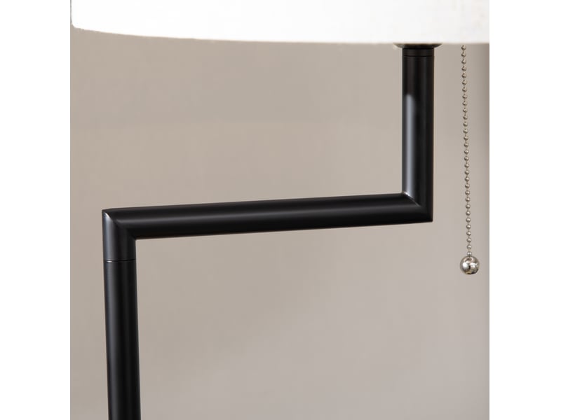  Lampadaire 40x40x168 cm avec tablette et port usb métal beige  - Conforama D