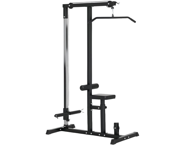 Station de musculation multifonctionnelle 107x120x190 cm – noire – poulie, siège réglable 3 positions - Conforama A