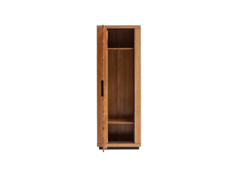  Armoire de rangement d'entrée 1 porte coloris chêne massif huilé - longueur 70 × hauteur 201 × profondeur 40 cm  - Conforama C