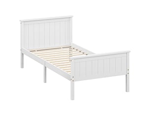 Lit simple 90x200 cm coloris blanc