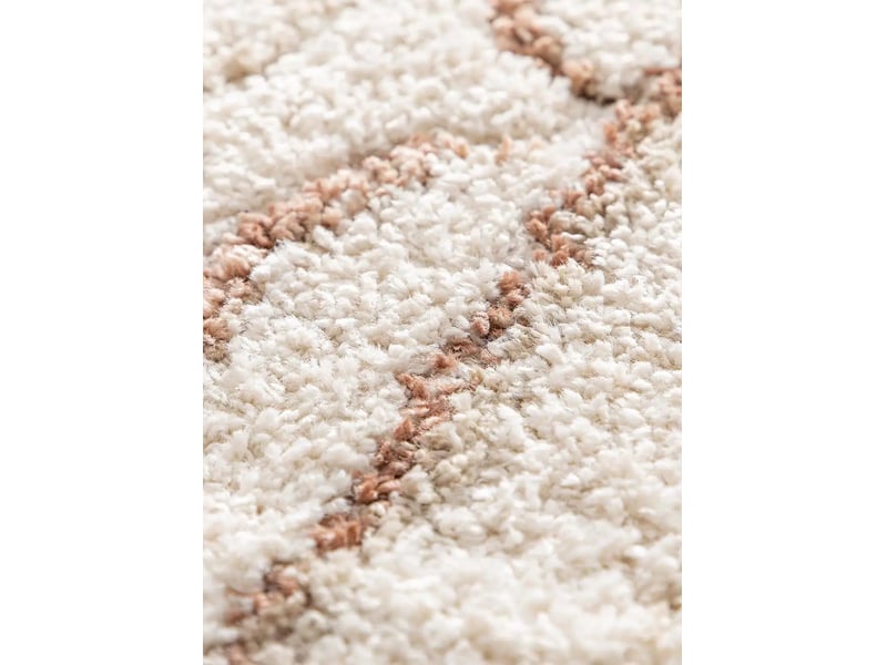  Tapis enfant shaggy scandinave crème rose, 80 x 150 cm 51733 - Conforama D